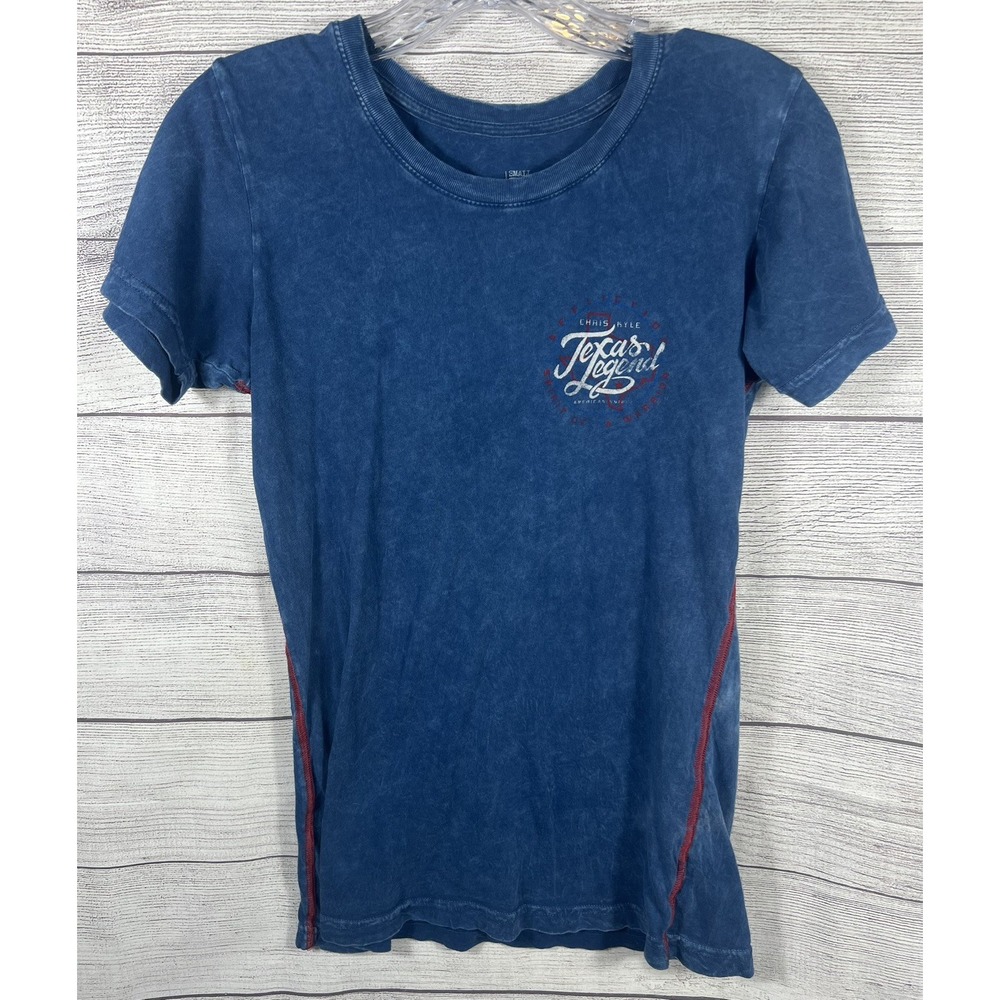 Affliction Womens Small Blue Short Sleeve T Shirt Chris Kyle Military USA
